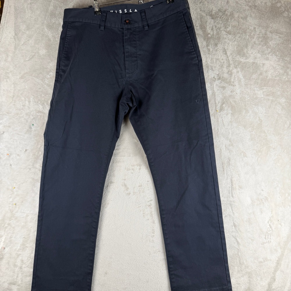 Vissla Port Mens Navy Blue Chino Pants Size 32 Straight Leg M301YPOR